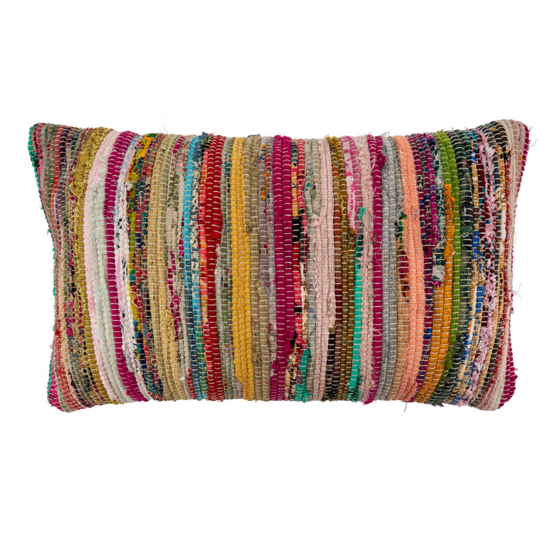 Striped Lumbar Pillow, Polyester/Polyfill/Polyfill