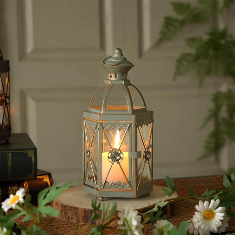 10.43'' H Metal Tabletop Candlestick, Green