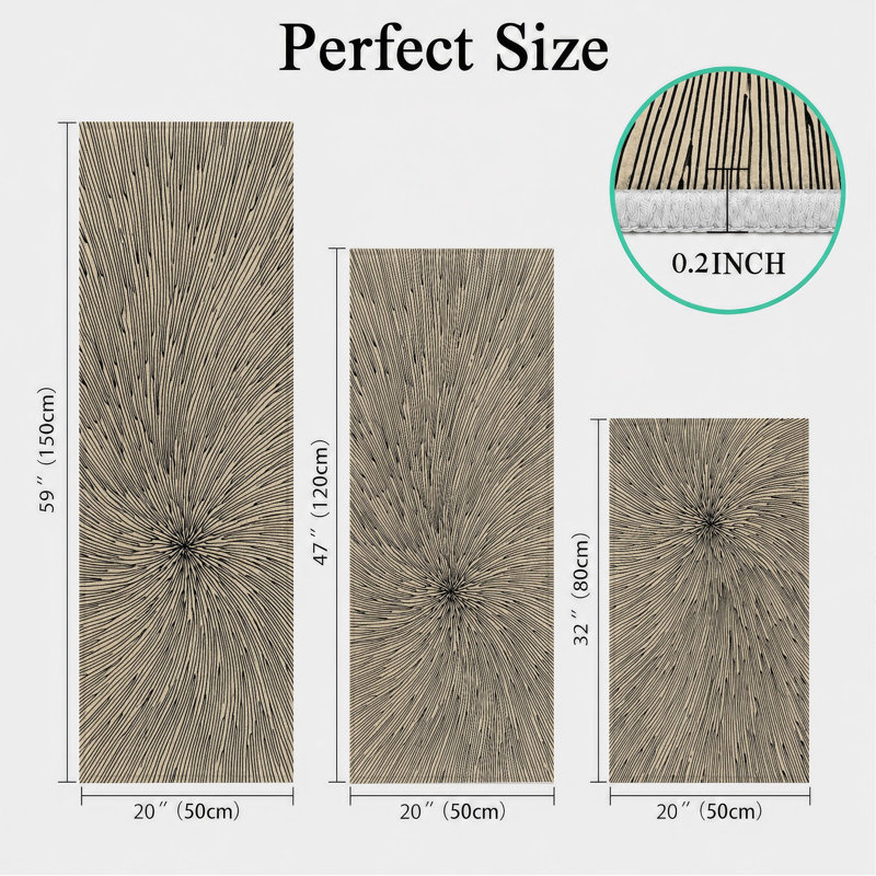 Tapis de cuisine antidérapants Radial Lines