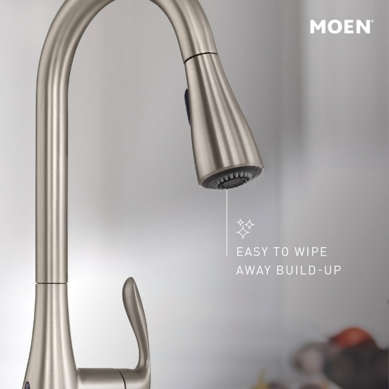 Moen Georgene Single Handle Deck-mount Touchless Pull-down Kitchen Faucet with Sprayer ( Deck Plate Included ) (Soap Dispenser Included)