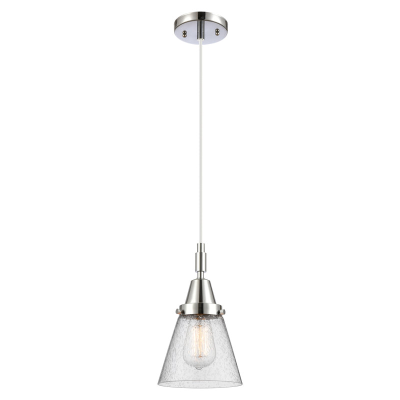 Downtown Urban - Cône Caden - Mini-luminaire suspendu à cordon 1 lumière - Abat-jour, H 129,88 po x l 6,25 po x P 6,25 po