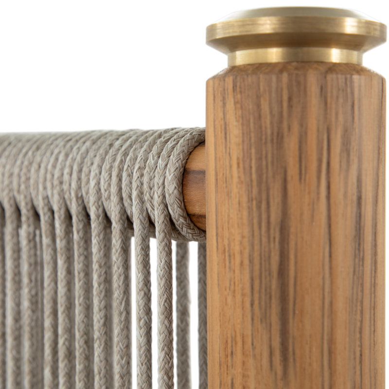 Pacifica Sofa - Natural Teak/Rope/Brass