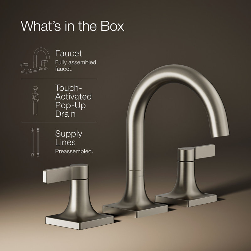 Venza Widespread Bathroom Sink Faucet 1.2 GPM, Vibrant Brushed Nickel, 1.2 GPM