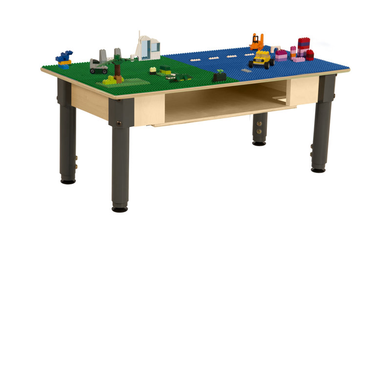 Ensemble de table et de chaises pour enfants à hauteur réglable, Bleu et vert, H 18,5 po x L 35 po x l 15,5 po