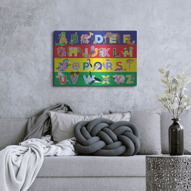 «Alphabet casse-tête» par Erin Clark, art mural en métal, H 24 po x l 36 po