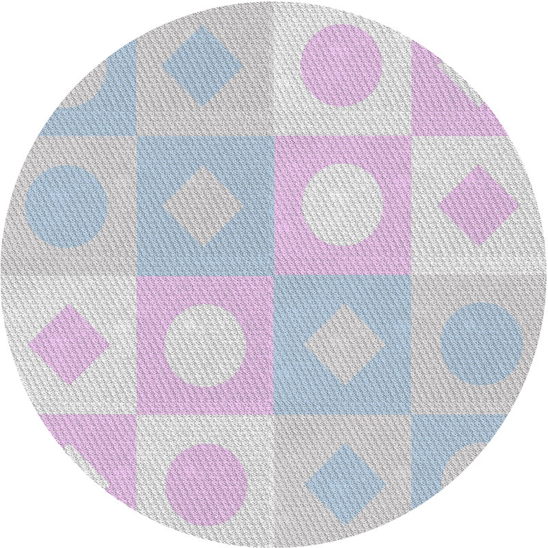 Geometric Indoor Rug, Round 6'