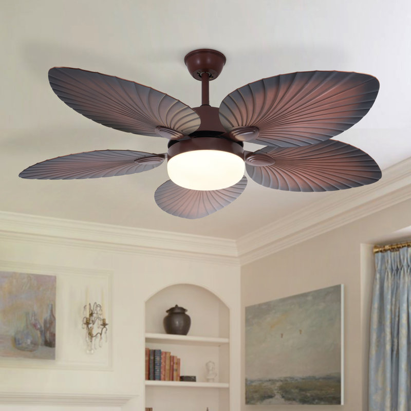 52" Traditional Ceiling Fan With Remote & Led Light (3 Colors Changing)