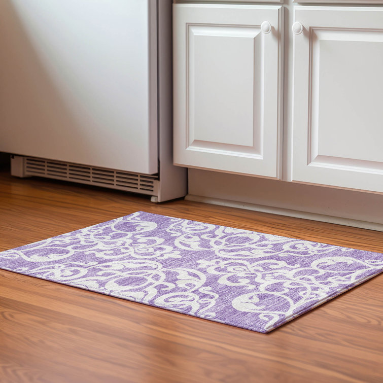 Premium Machine Washable Prisco Purple Rug