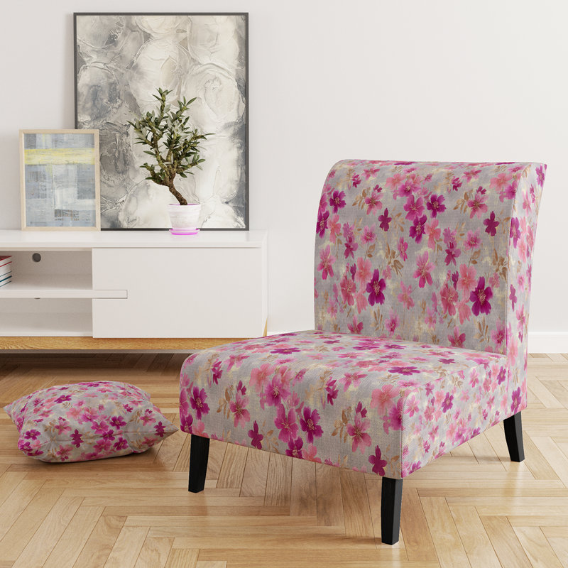 Fauteuil de chambre Floral - Fauteuil de chambre gris fuschia Whisper, Pantoufle sans accoudoirs