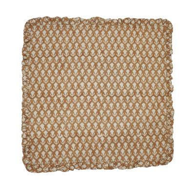 Ensemble de 8 serviettes de table à motif de volants 18 x 18 pouces Fabubline Elegant Florl Block