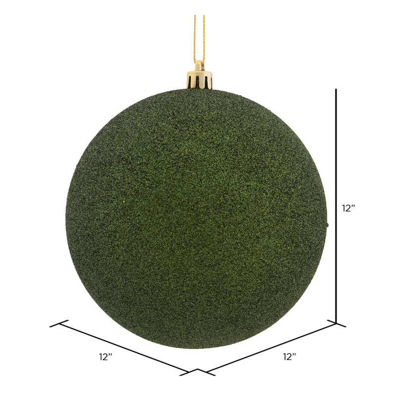 Ornement boule Décor, Paillettes vert mousse, H 10 po x l 10 po x P 10 po