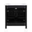 Meuble-lavabo de 76 cm avec lavabo en céramique, armoire noire moderne, 2 portes et étagère en forme de U pour un rangement optimal, espace optimisé