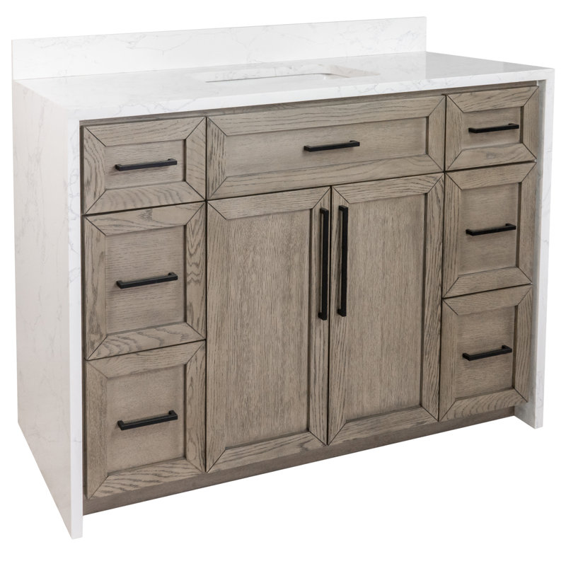 Ensemble de meuble-lavabo simple 48 po Akalya, Chêne gris