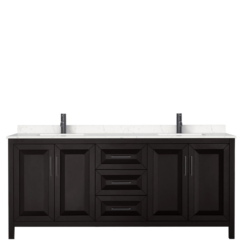 Daria 80'' W Double Vanity, Dark Espresso, Polished Chrome