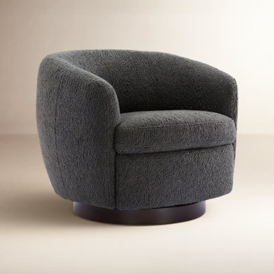 Marcy Linen Swivel Barrel Chair