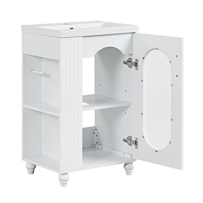 Meuble-lavabo avec lavabo et tablette réglable