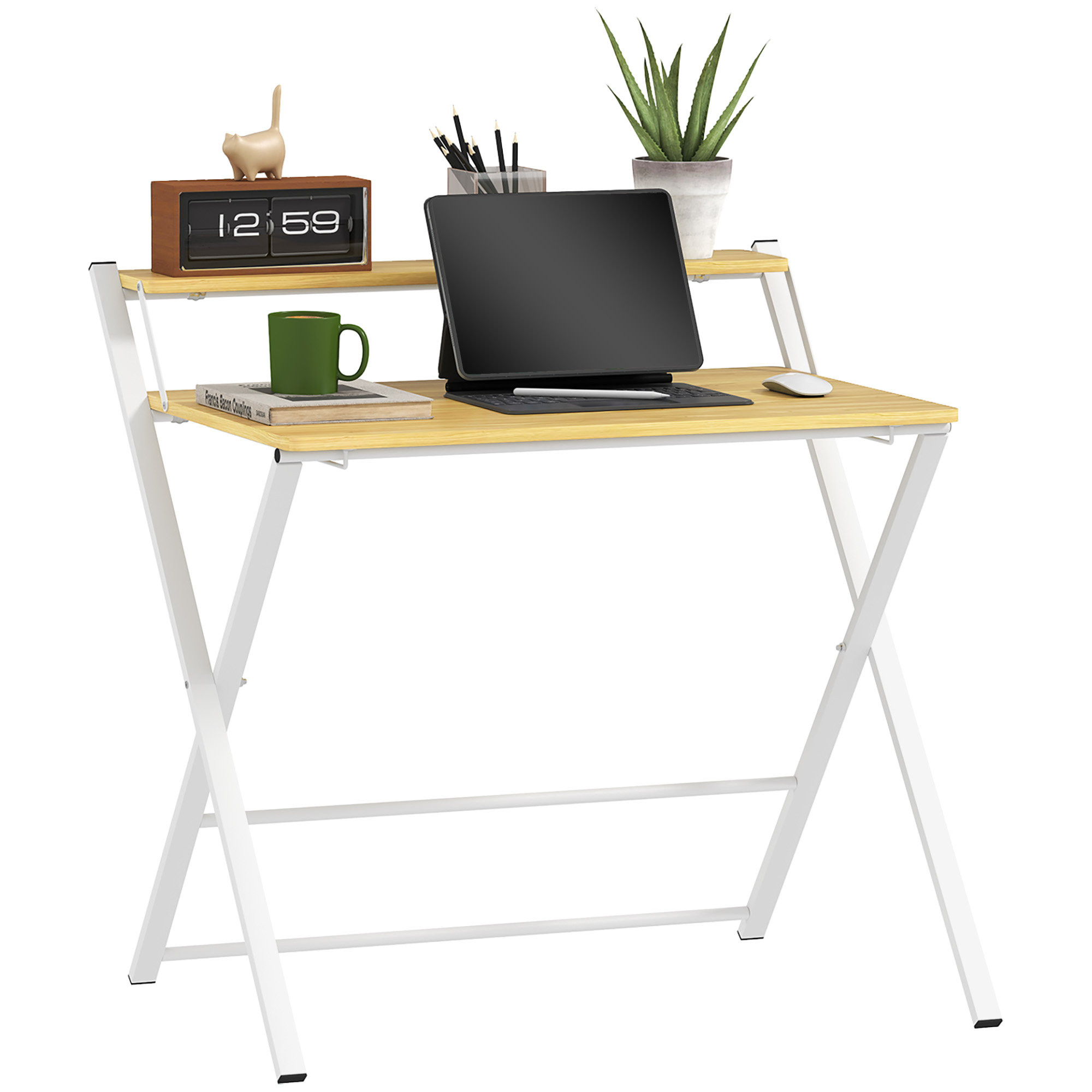 Borough Wharf Annelieke 86Cm W Rectangle Writing Desk with Hutch ...