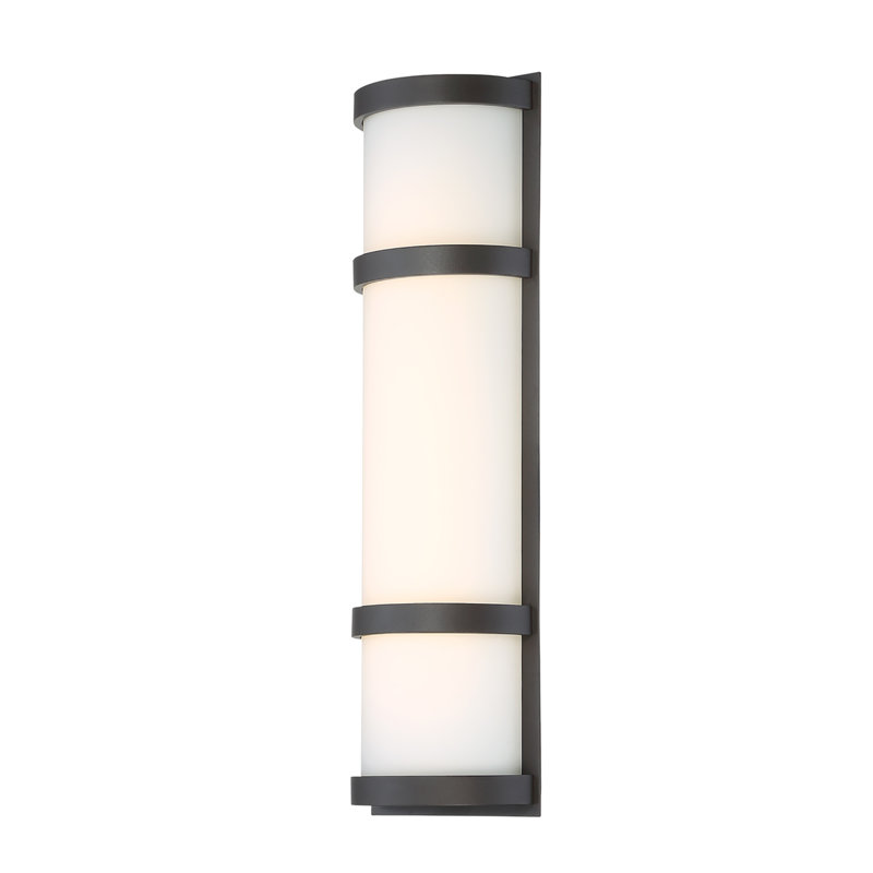 Ferriera LED Indoor and Outdoor Wall Light, Bronze, 20" H x 6" W x 4" D, 12