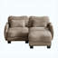 Causeuse en L Coffee Chenille avec coussin de taille et repose-pieds mobile Coffee