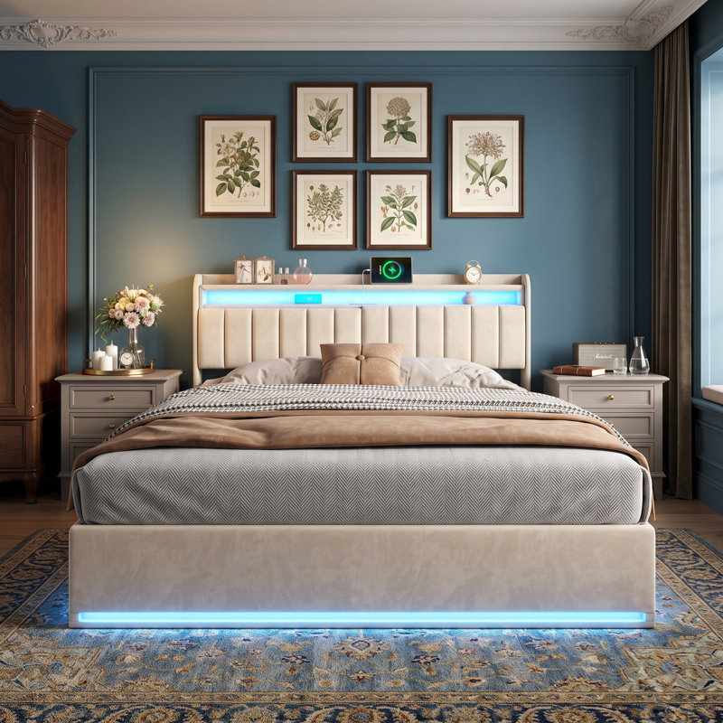 Ottoman Bed, 135*190cm, Beige