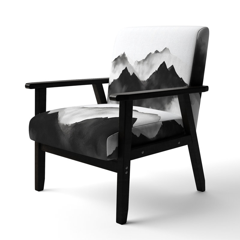 Fauteuil d'appoint Abstract Landscape, Black Square Arms