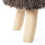 Tabouret brun foncé - mélange de laine et de coton et de bois d'eucalyptus de longue durée de 15,97 po x H