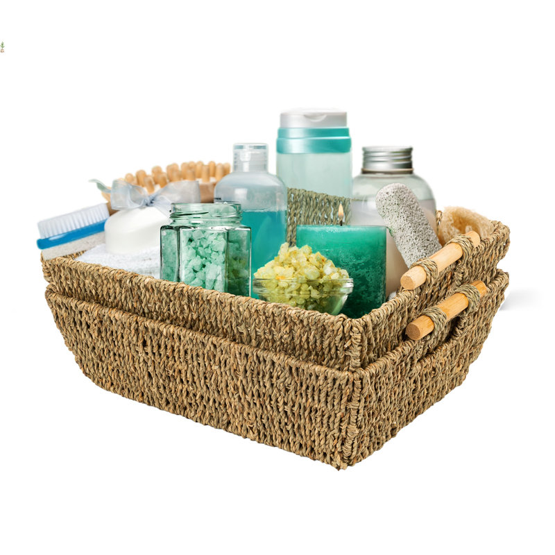 Wicker Storage Basket Set 2, Large,, Beige