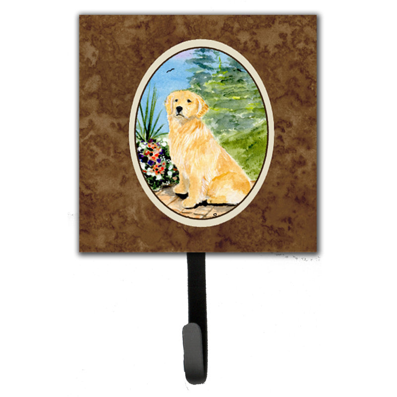 Porte-laisse et crochet mural golden retriever