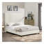 Grand lit plateforme tapissier blanc Boucle