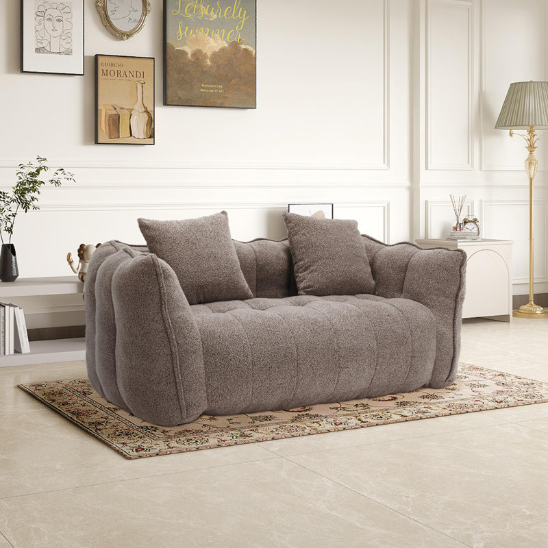 Pouf divan, Chenille brun