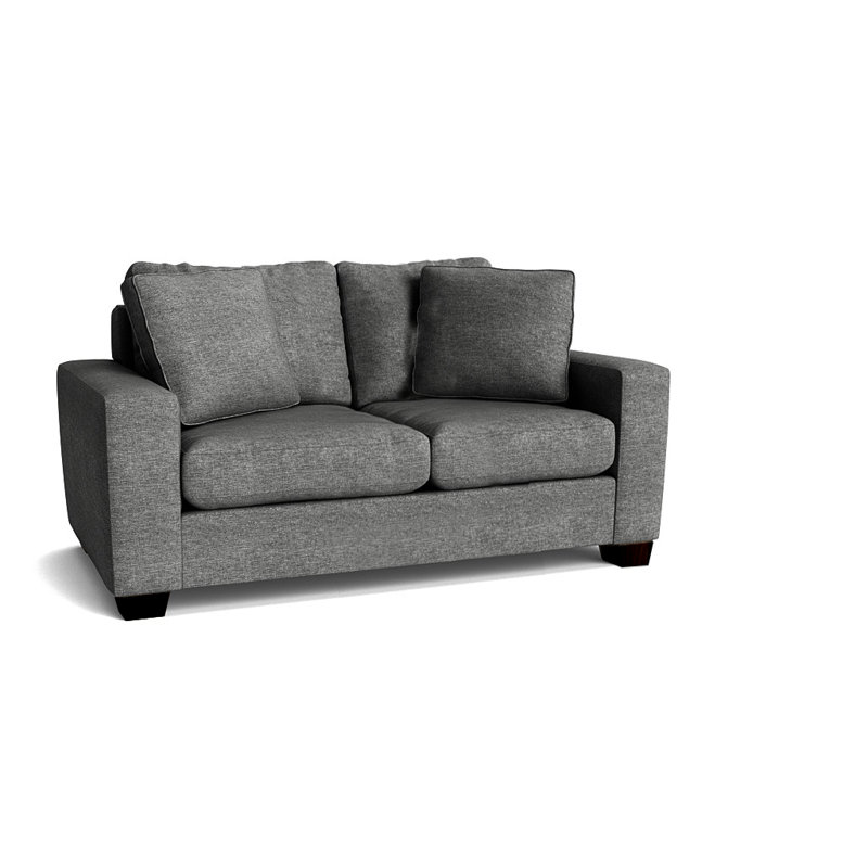 Anastase Upholstered 64'' Sofa, Jango Charcoal, Espresso