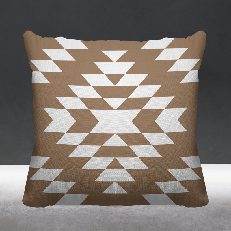 Coussin intérieur / extérieur Chantico Southwestern, 19 po x 19 po, Beige, Carré