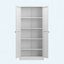 Garde-manger de 61 po en métal blanc - rangement réglable avec 4 tablettes robustes, rangement autoportant