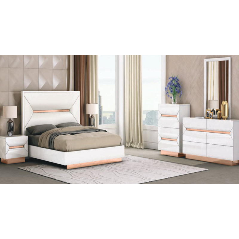 Lit plateforme Cambie, Blanc, Grand
