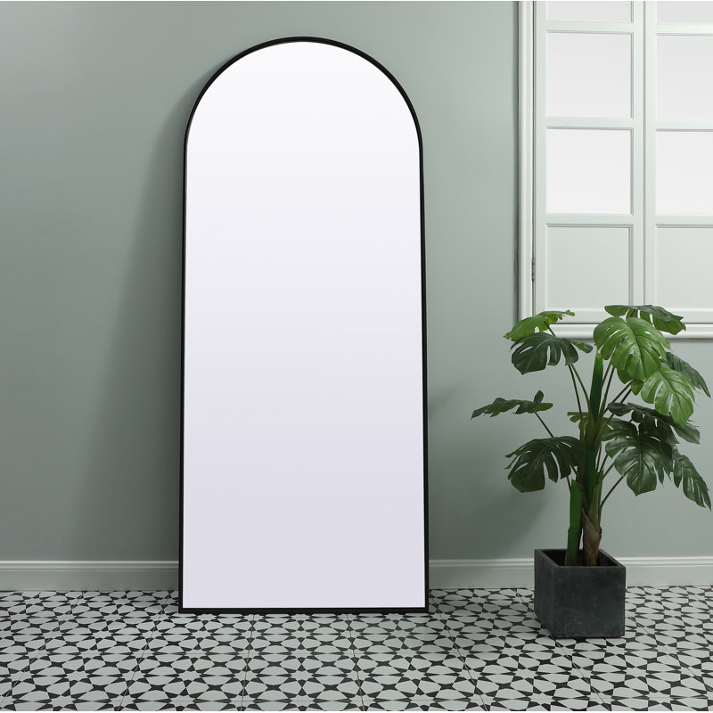 Sabine Metal Arch Wall Mirror, Black, 76" x 32"