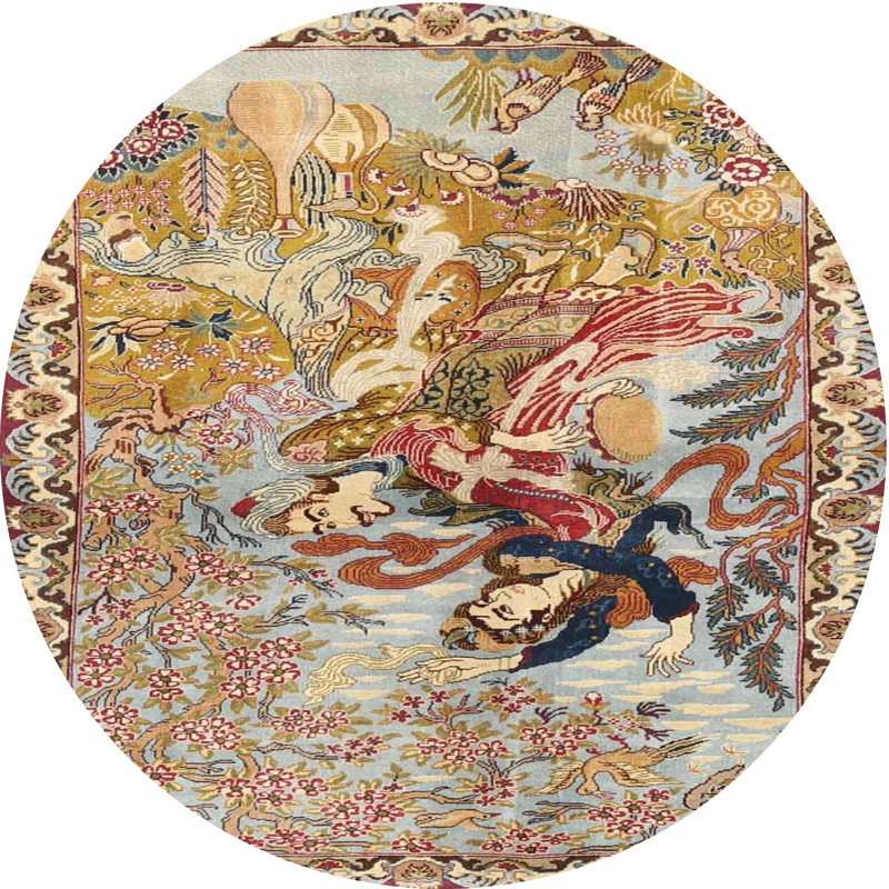 Chlorene Oriental Indoor Rug, Round 6'