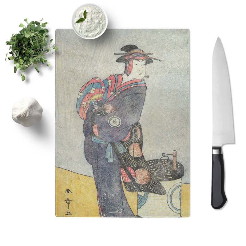 Tempered Glass Fourth Iwai Hanshiro by Katsukawa Shunsho Chopping Board, 39cm W x 28.5cm L