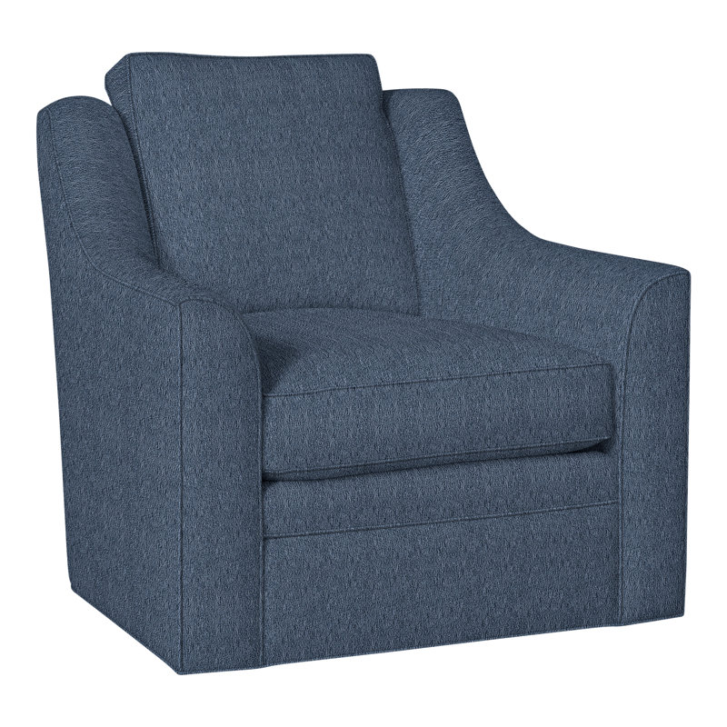 American Bungalow Nicholas Barrel Back Swivel Chair, Navada Blue
