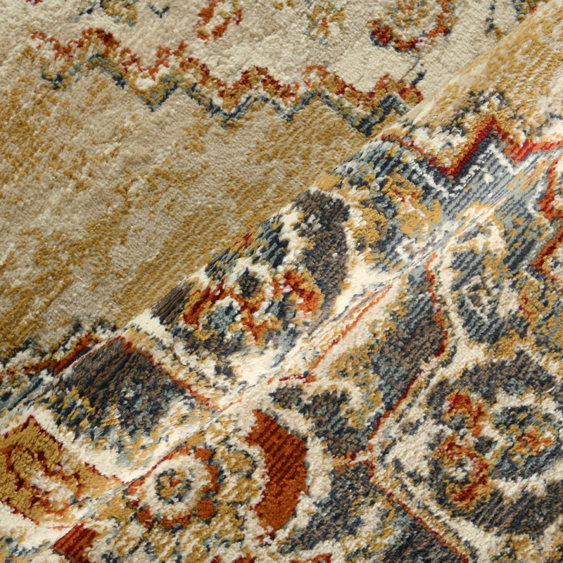 Hanna Traditional Medallion Low Pile Performance Area Rug, Rectangle 5'1" x 7'6"