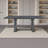 Gray Rustic Extendable Rubberwood Dining Table for Six with X-Frame