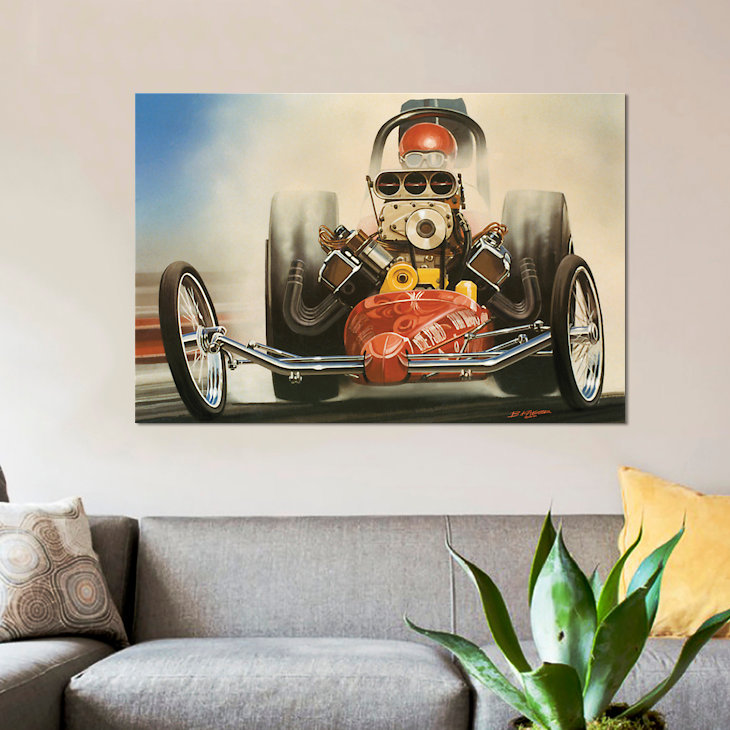 « top carburant dragster », reproduction d’impression sur toile, H 8 po x l 12 po x P 0,75 po, Toile tendue