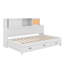 Lit de jour simple avec tiroirs, tablette et ports USB