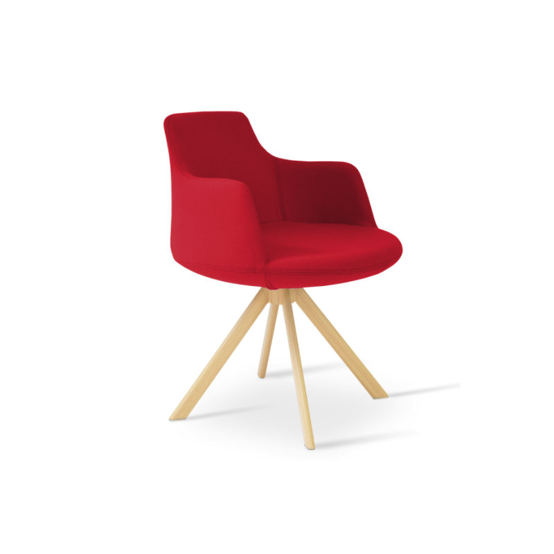 Fauteuil en laine Dervish, Naturel, Rouge pomme