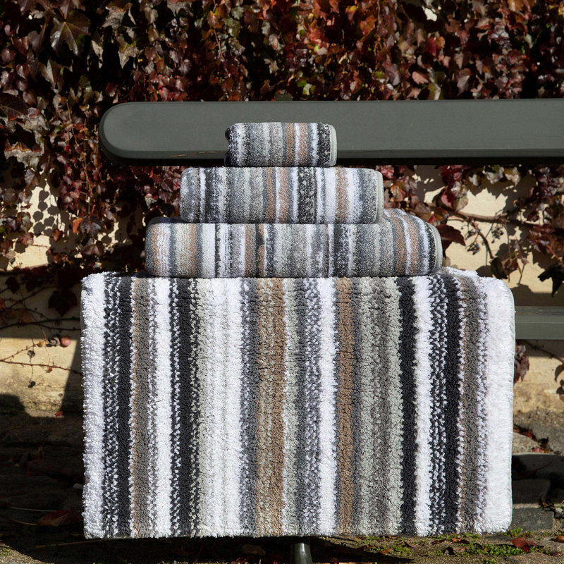 Venice Striped Bath Rug, 24'' W x 39'' L, Gray