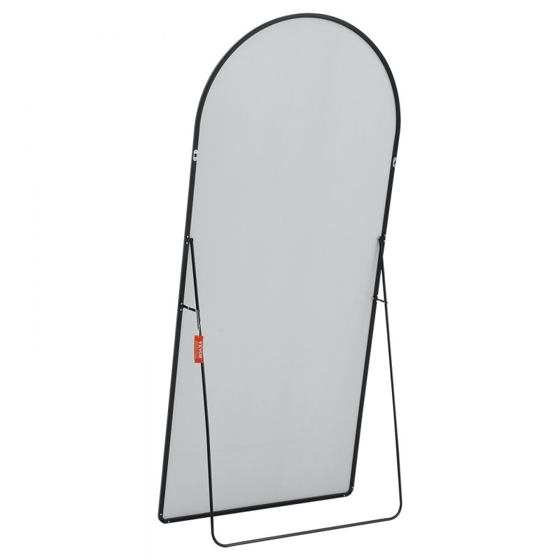 Miroir arqué pleine longueur, grand support suspendu autoportant, 71 po x 32 po