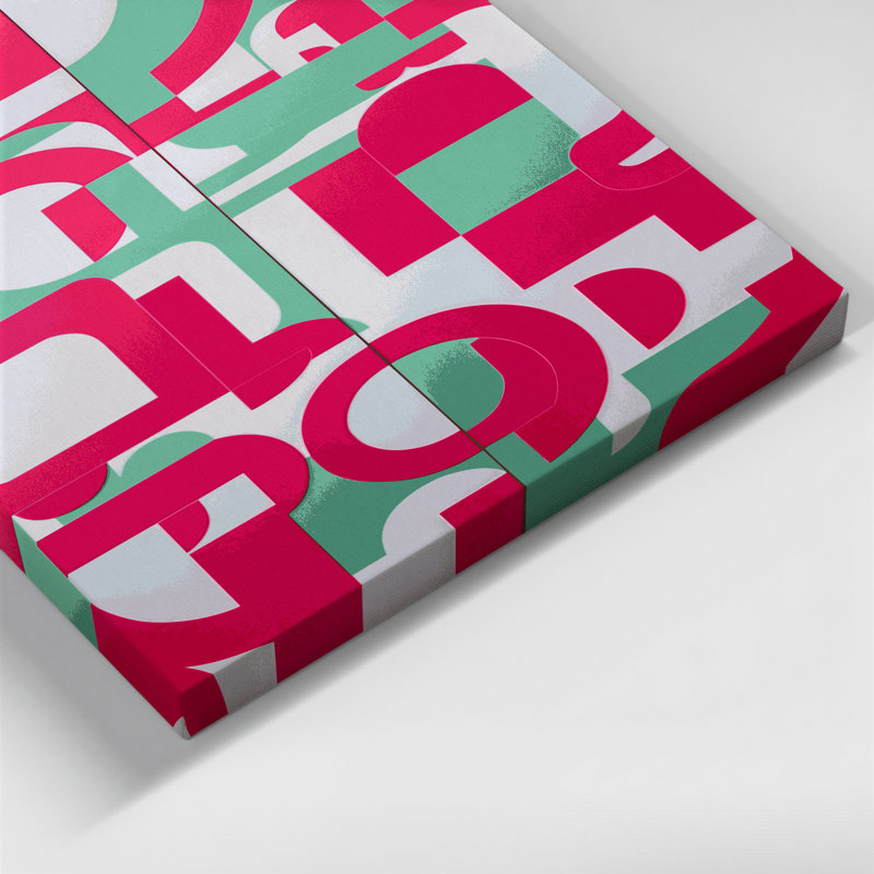 "Abstract Shapes 50", art mural sur toile rouge, H 20 po x l 16 po