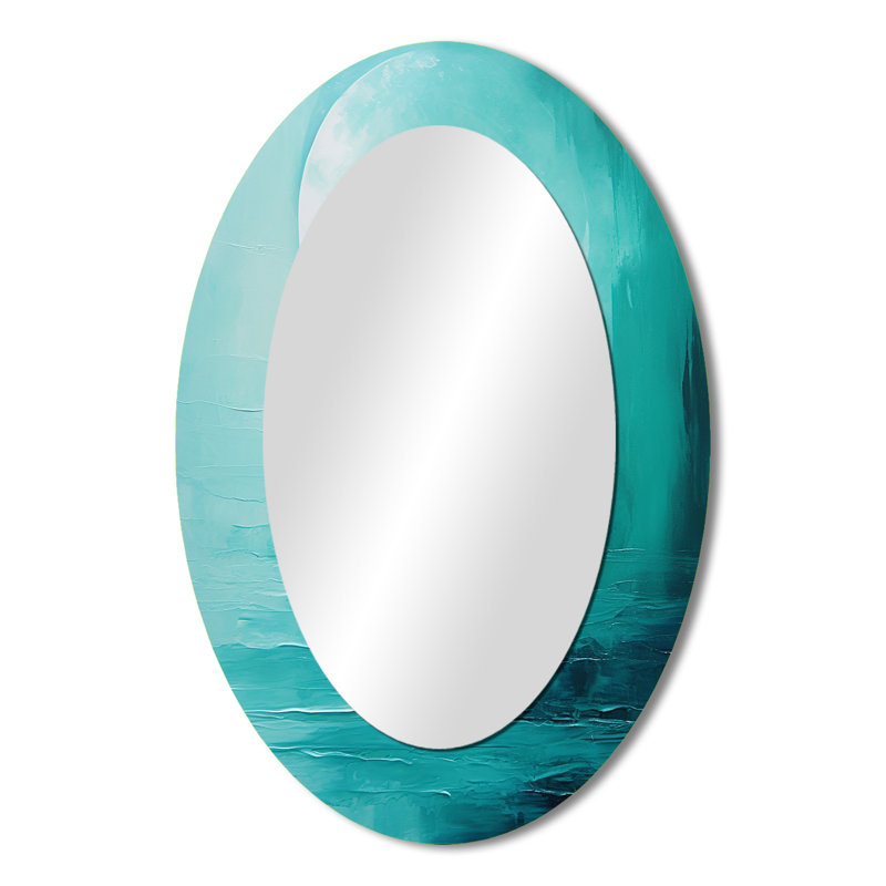 Miroir mural Teal Moon Tranquility I - Modern, 36 po x 24 po