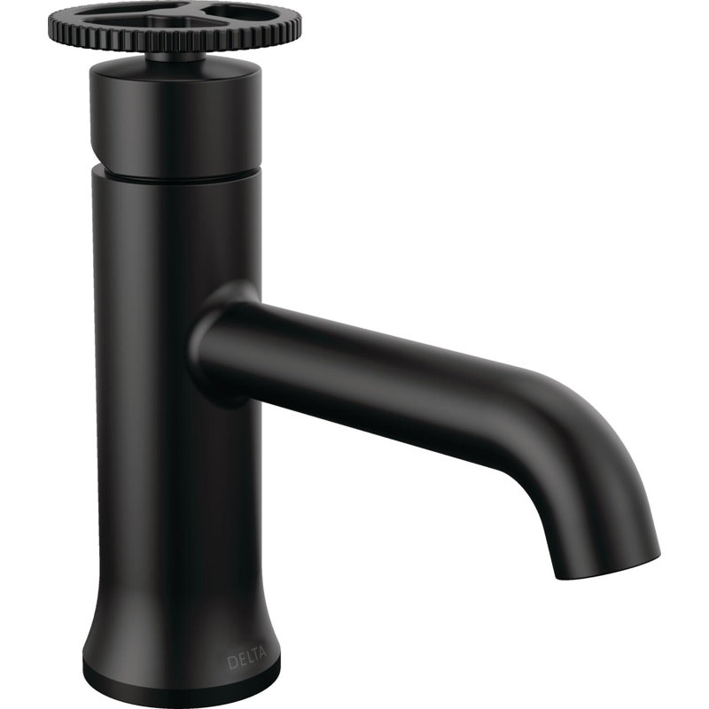 Trinsic Single Hole Bathroom Faucet with Wheel Handle, Single Handle Bathroom Sink Faucet, Matte Black