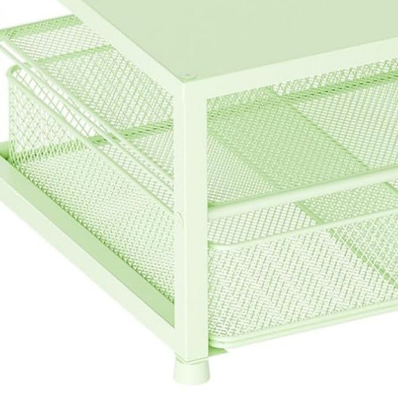 2-Tier Computer Monitor Stand with Drawer and 2 Pen Holders