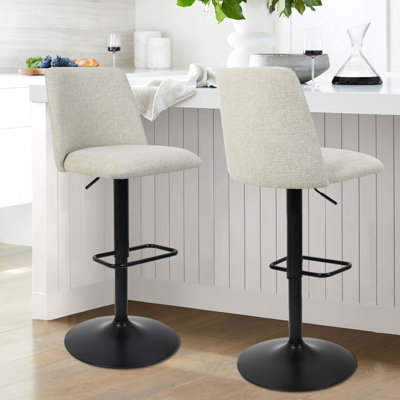 Adiza Swivel Upholstered Adjustable 24"-33" Height Round Base Counter Stool